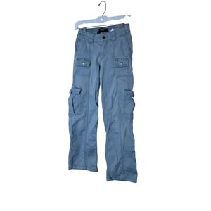 Hollister Cargo Pants Juniors W23R Gray Low-Rise Baggy Straight Leg Pockets